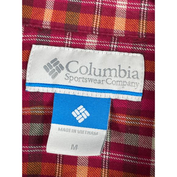 Columbia Womens Size M Pink Orange Long Sleeve Button Snap Shirt - Picture 3 of 12